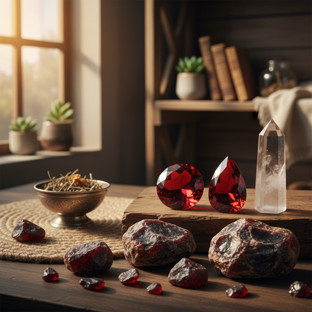 Realistische foto passend bij Granaat steen kopen voor uw collectie of spirituele praktijk voor webs